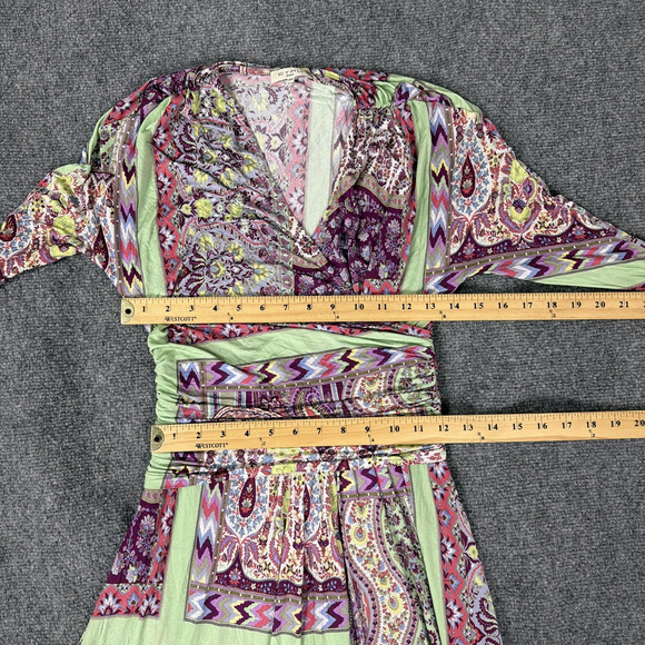 Etro Milano Dress Womens 44 US M Paisley Faux Wrap Midi Flowy Boho - Picture 4 of 9